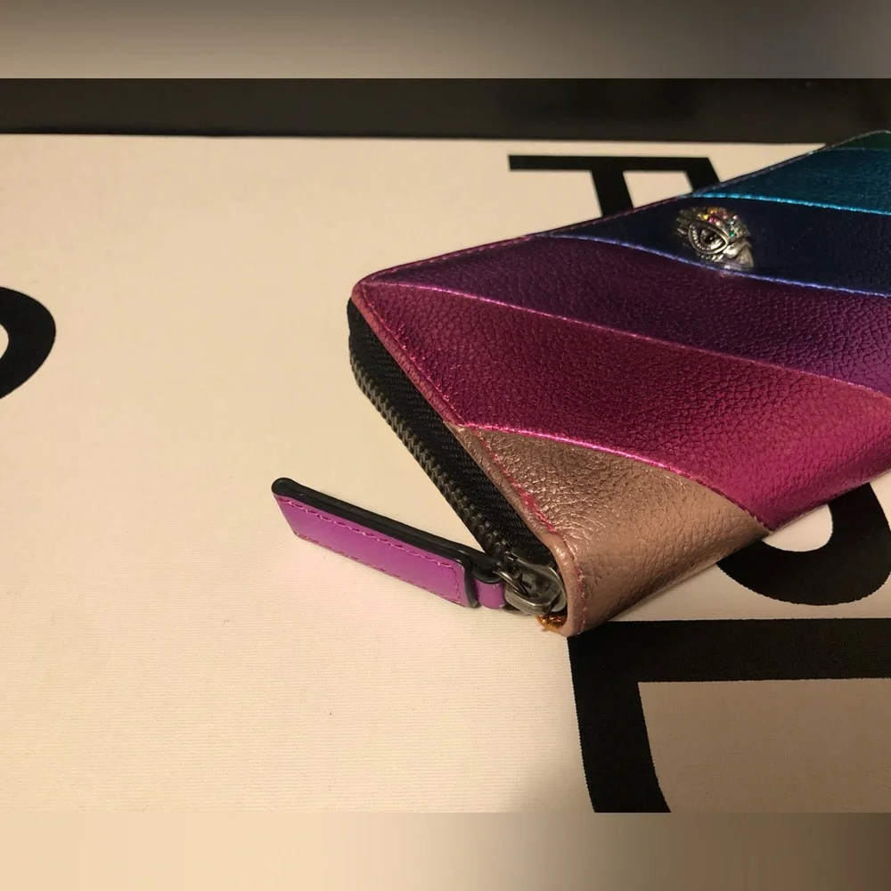 Auth Rainbow 🌈 Kurt Geiger Metallic Leather Large Wallet - Picture 4 of 13